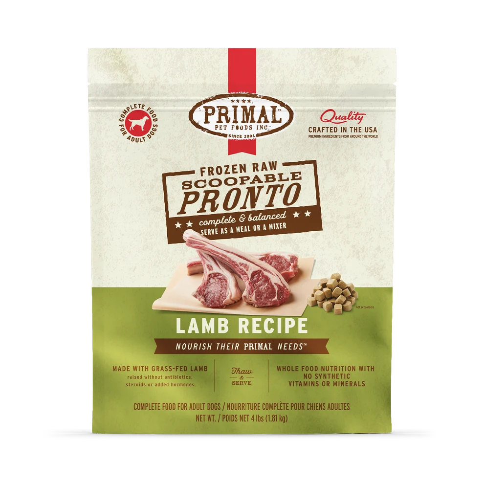Primal Frozen Raw Pronto Lamb for Dogs 4lb