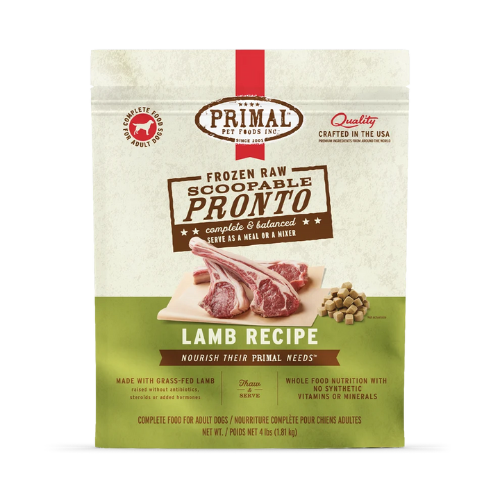 Primal Frozen Raw Pronto Lamb for Dogs 4lb