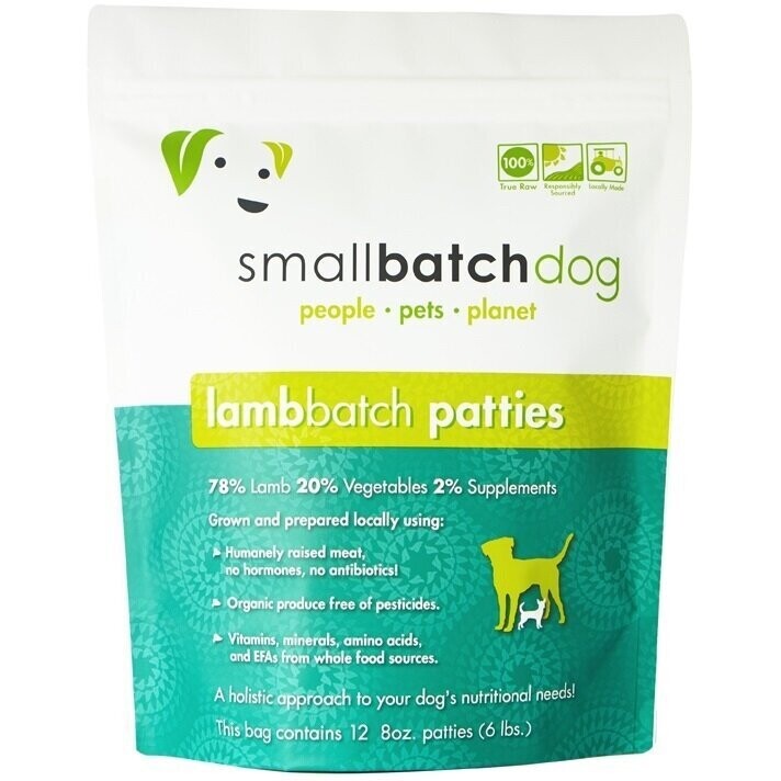 Smallbatch Frozen Lamb Patties 6lb for Dogs