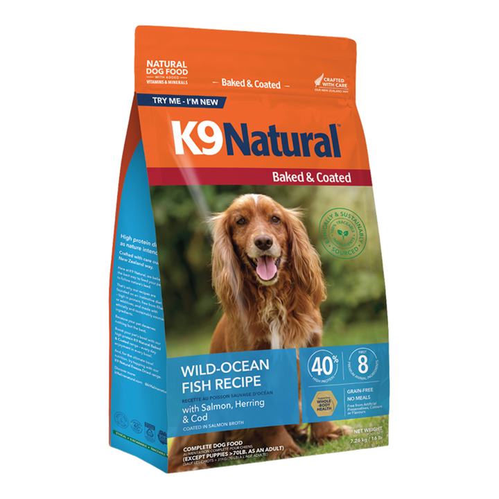 K9 Natural Baked & Coated Wild Ocean Fish Recipe for Dogs 16lb
