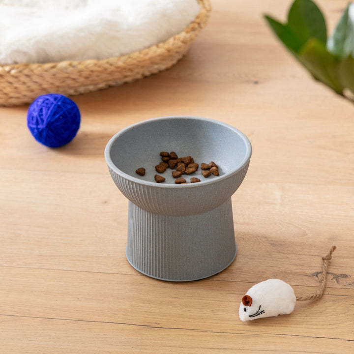 Park Life Designs Blue Albie Bamboo Fiber Fluted Cat Bowl