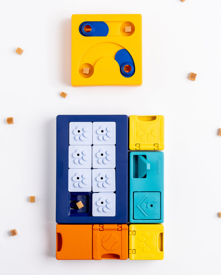 Pawzler Smarty Set Modular Puzzle Enrichment and Slow Feeding System
