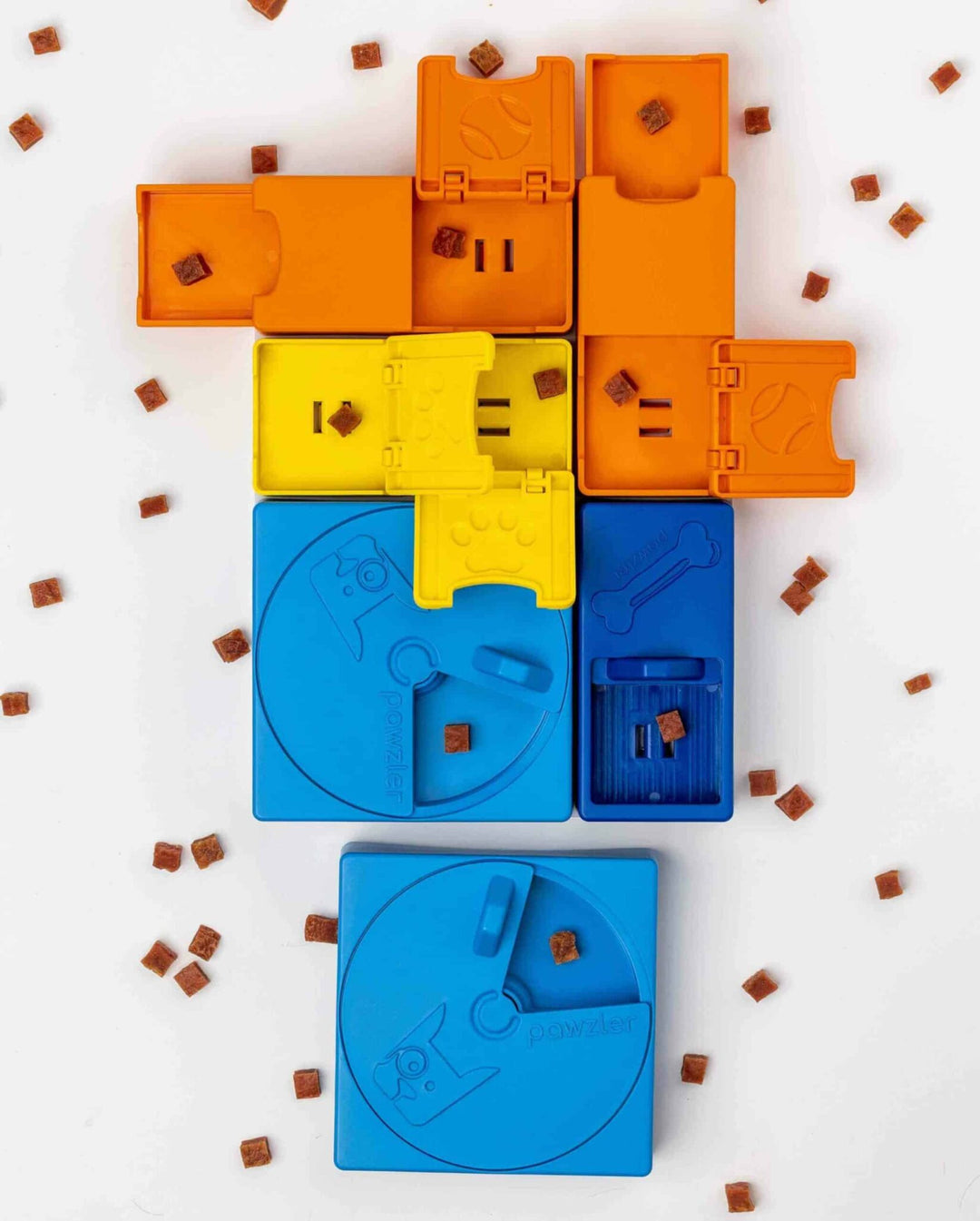 Pawzler Rainbow All in One Level Set Modular Puzzle Enrichment and Slow Feeding System