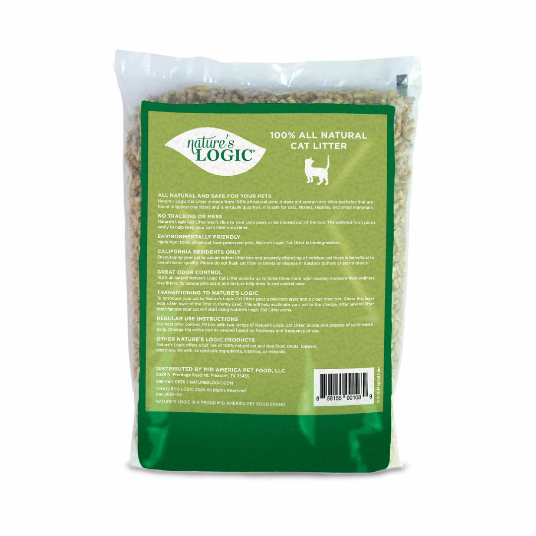 Nature's Logic Pine Pellet Unscented Non-Clumping Cat Litter 24lb