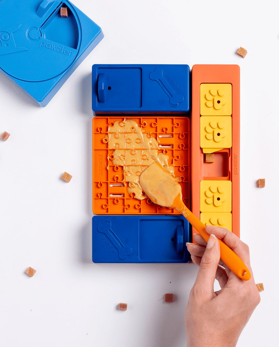 Pawzler Beginner Set Modular Puzzle Enrichment and Slow Feeding System