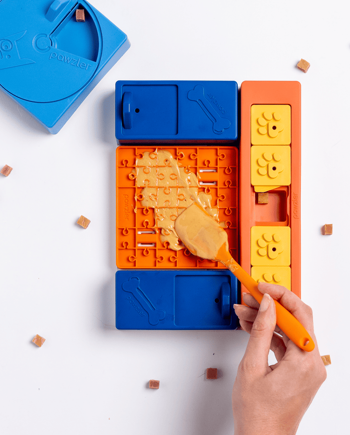Pawzler Beginner Set Modular Puzzle Enrichment and Slow Feeding System