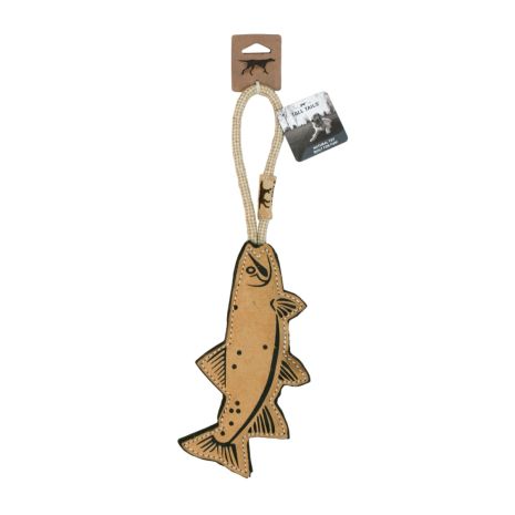 Tall Tails Trout Tug Leather Dog Toy