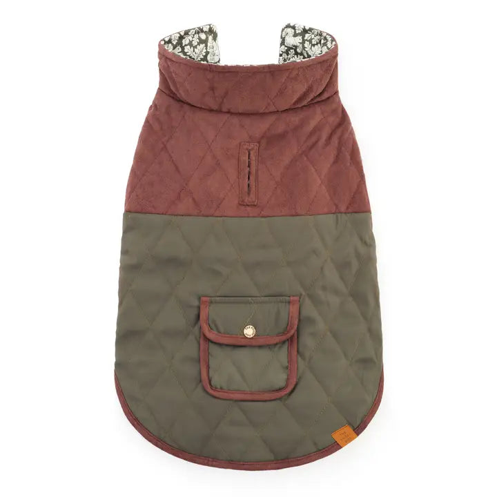 The Foggy Dog Olive Reversible Dog Jacket
