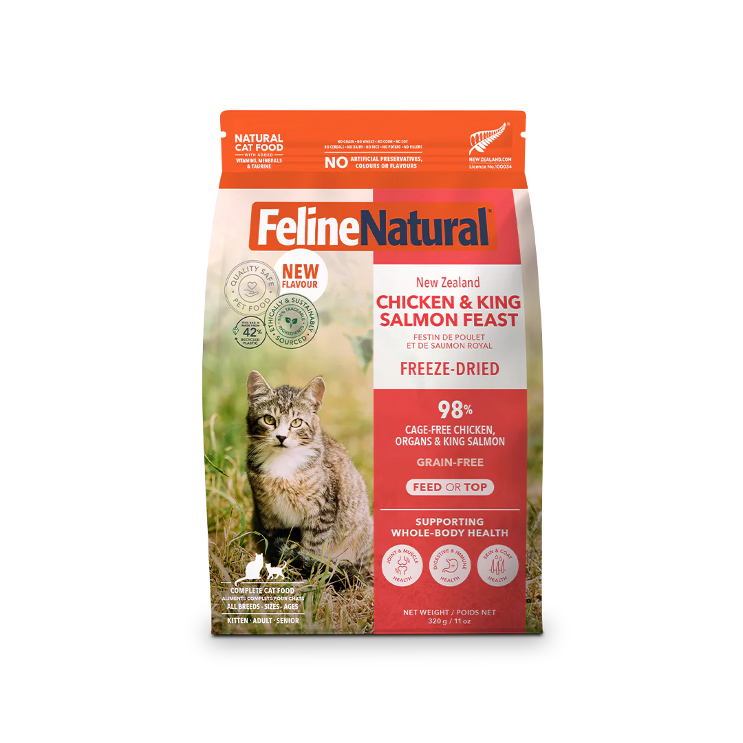 Feline Natural Freeze Dried Chicken & Salmon Food for Cats 11oz