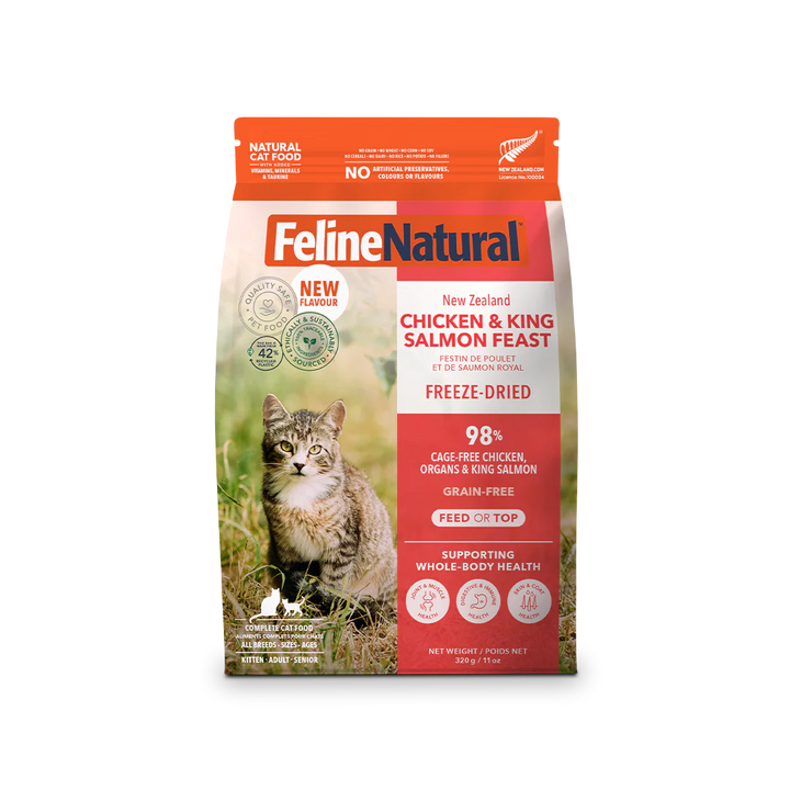 Feline Natural Freeze Dried Chicken & Salmon Food for Cats 11oz