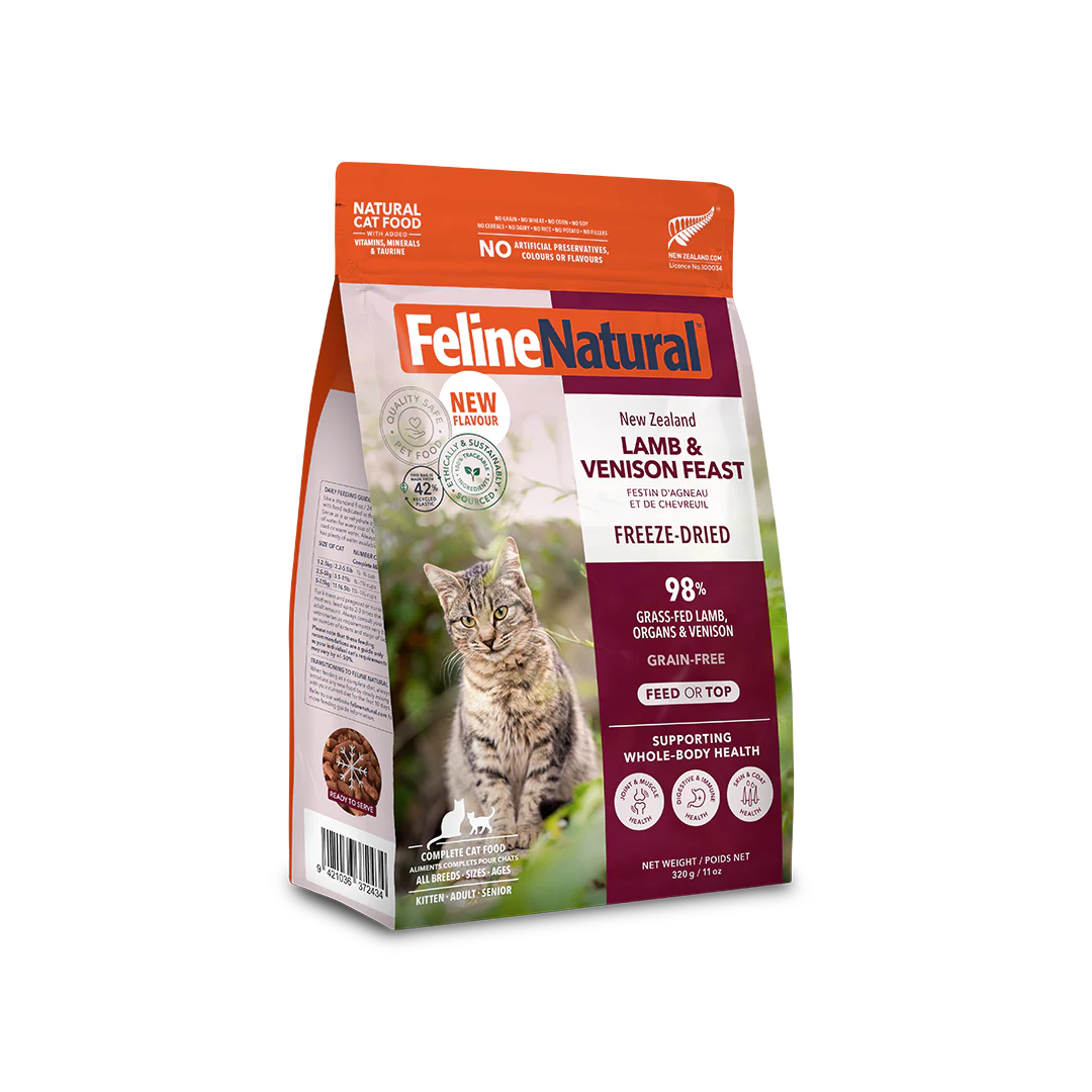 Feline Natural Freeze Dried Lamb and Venison Food for Cats 11oz