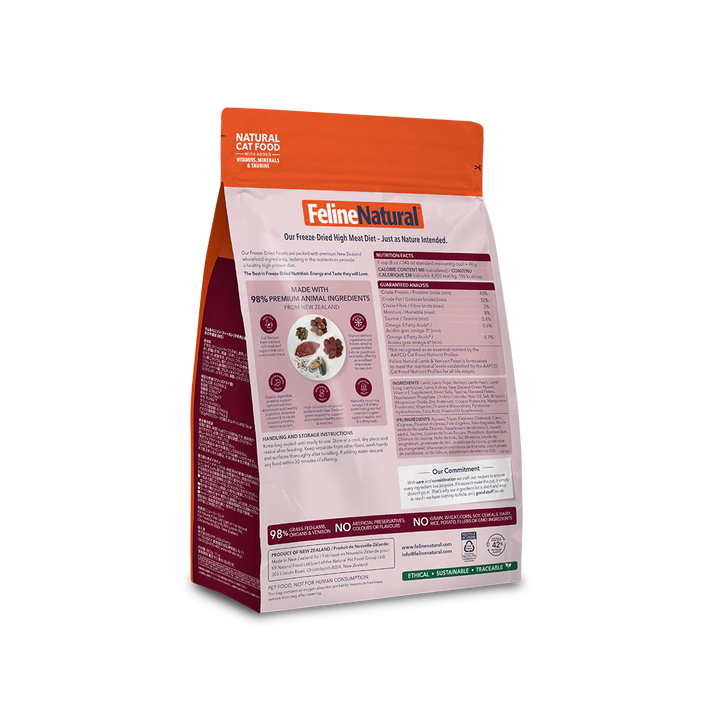 Feline Natural Freeze Dried Lamb and Venison Food for Cats 11oz