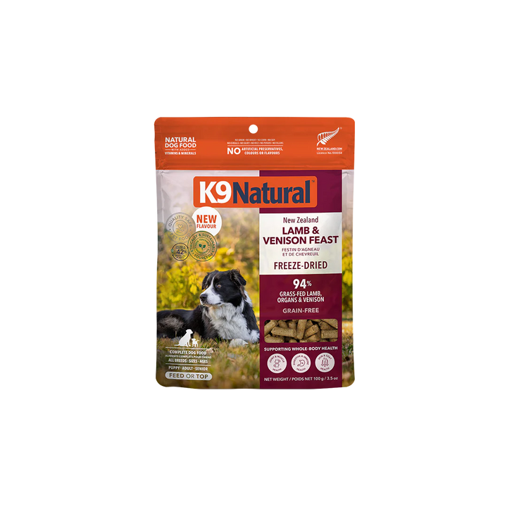 K9 Natural Freeze Dried Lamb & Venison Food for Dogs 3.5oz