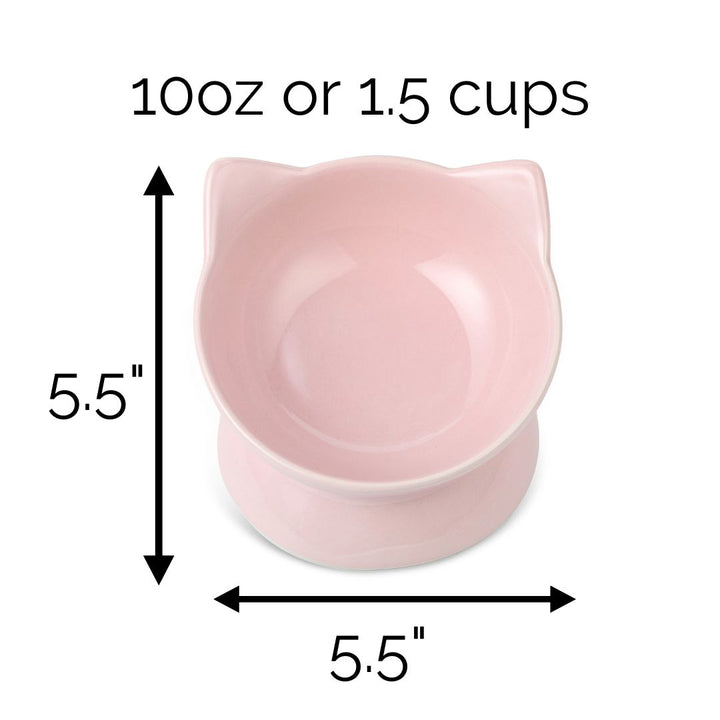 Park Life Designs Pink Oscar Ceramic Tilt Cat Bowl
