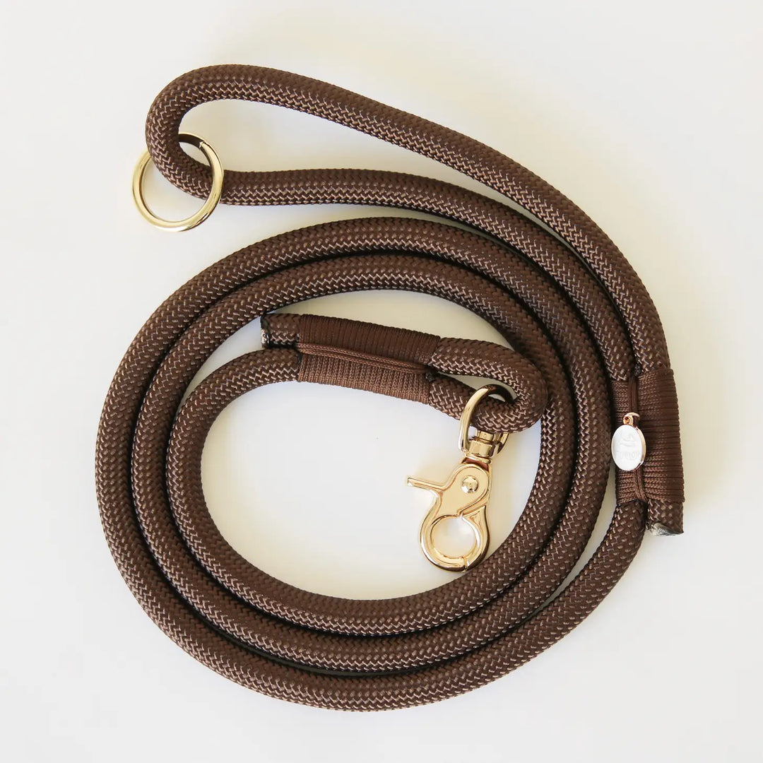 Brown Braided Rope Dog Leash