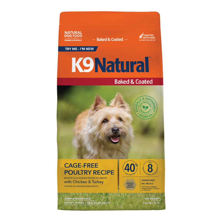 K9 Natural Baked & Coated Cage Free Poultry Recipe for Dogs 3.5lb