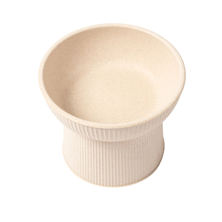 Park Life Designs Tan Albie Bamboo Fiber Fluted Cat Bowl
