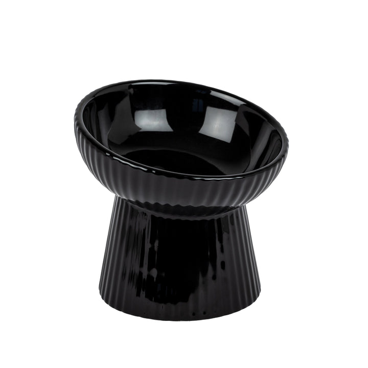 Park Life Designs Black Ceramic Fluted Cat Bowl