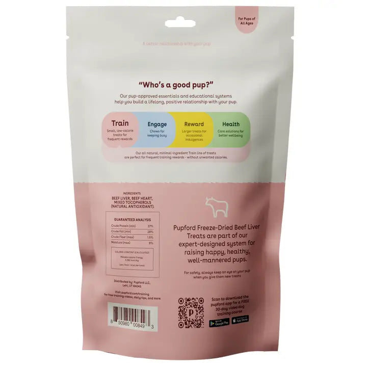 Pupford Freeze Dried Beef Liver Training Treats 4oz
