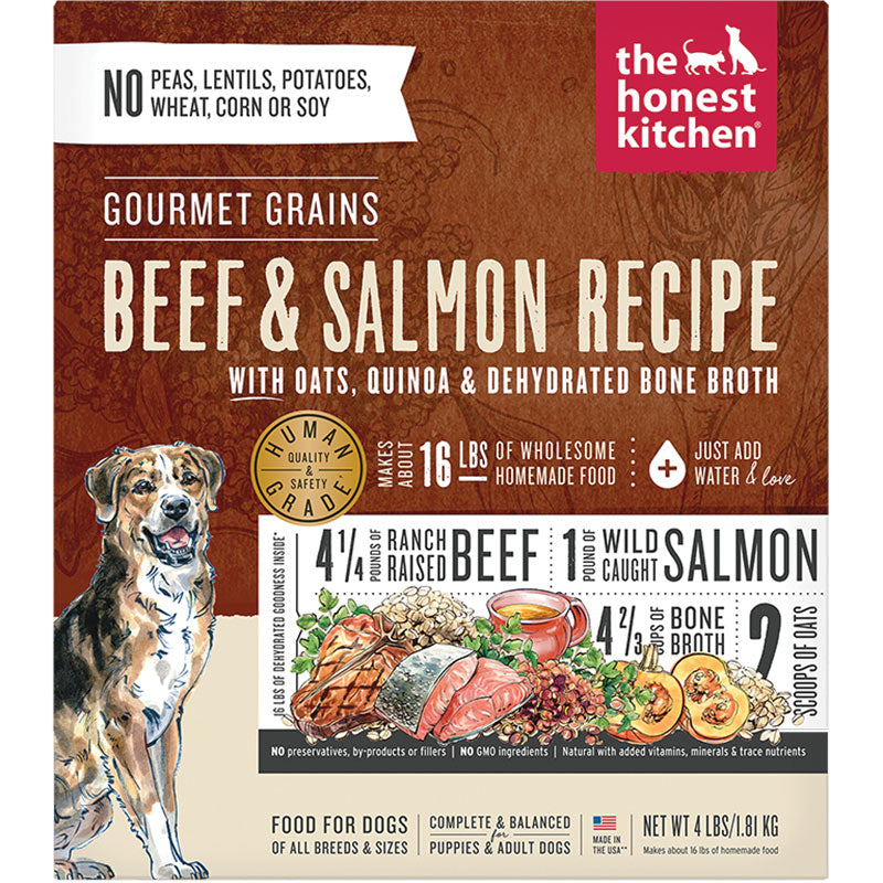 The Honest Kitchen Gourmet Grains Beef & Salmon Recipe Dehydrated Dog Food 4lb