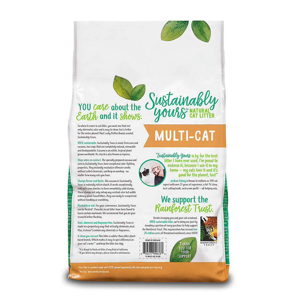 Sustainably Yours Multi-Cat Litter Large grains 26lb