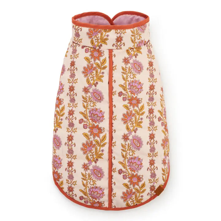 The Foggy Dog Blockprint Floral Reversible Dog jacket
