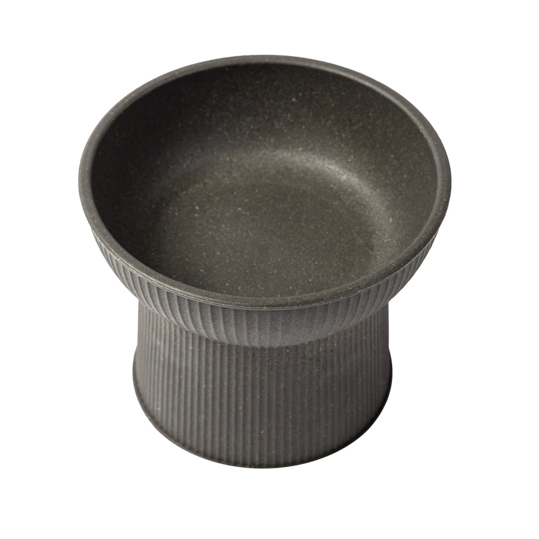 Park Life Designs Stone Grey Albie Bamboo Fiber Fluted Cat Bowl