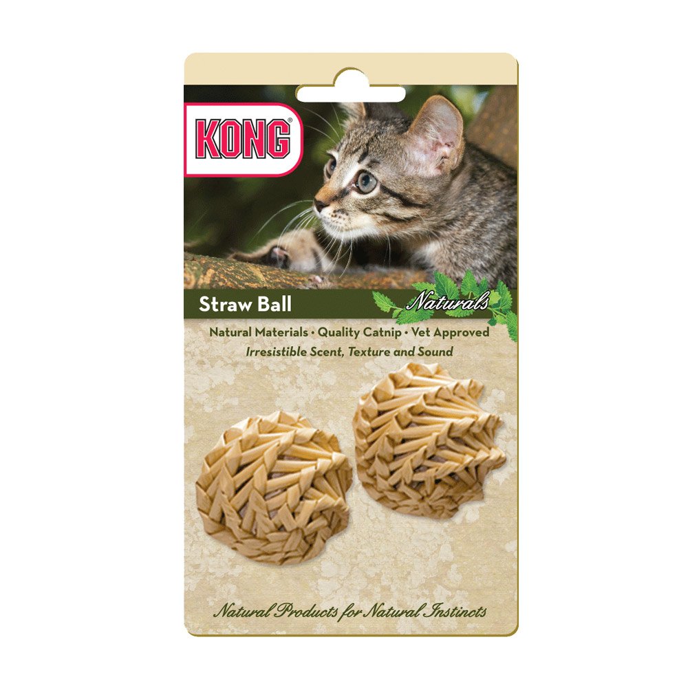 Kong Naturals Straw Ball Cat Toy, 2 Pack