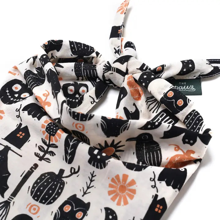 The Paws Hallows Eve Halloween Bandana for Dogs and Cats