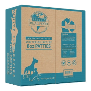 Steve's Real Food Dog Frozen Whitefish Patties BARF 14lb