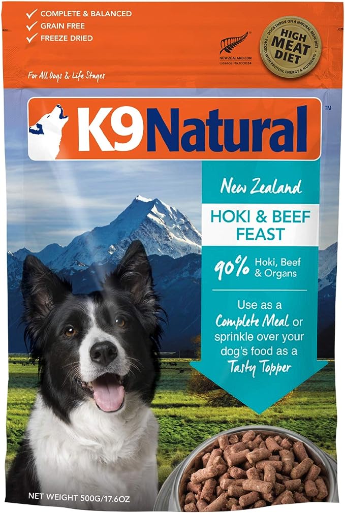 K9 Natural Freeze Dried Hoki Beef 17.6oz for Dogs