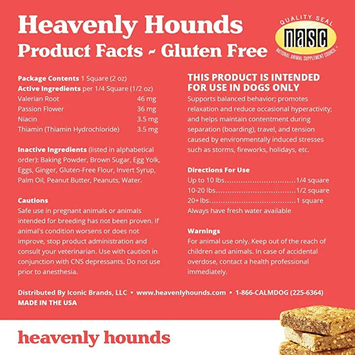 Heavenly Hounds Peanut Butter Relaxation Square 2oz