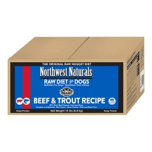 Northwest Naturals Frozen Beef & Trout Recipe Food for Dogs 15lb