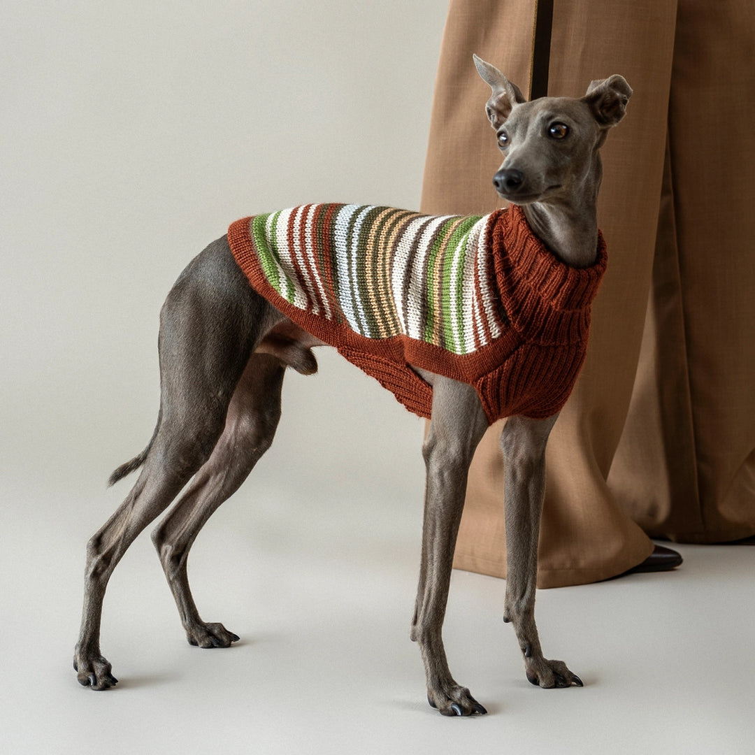 Alqo Wasi Rusty Striped Alpaca Blend Sweater