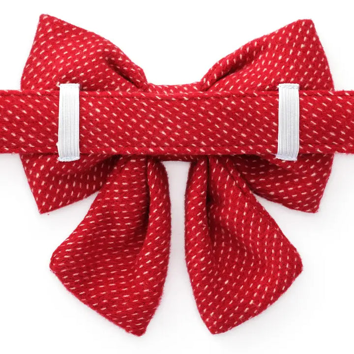 Berry Stitch Flannel Lady Dog Bow