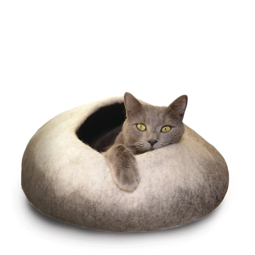 Grey & White Ombre Wool Pet Cave