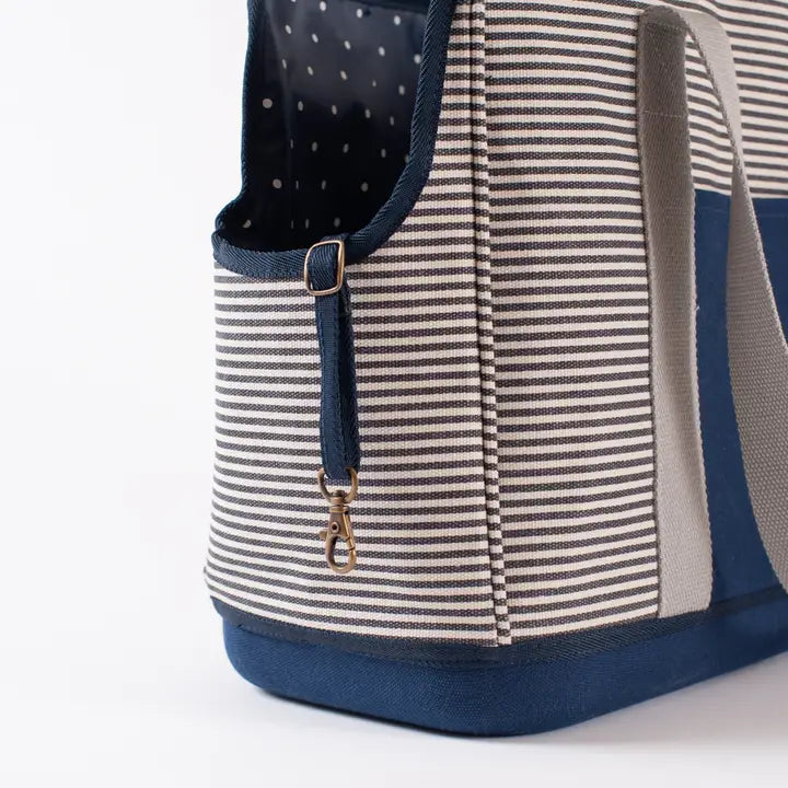 Navy Striped Dog Carrier