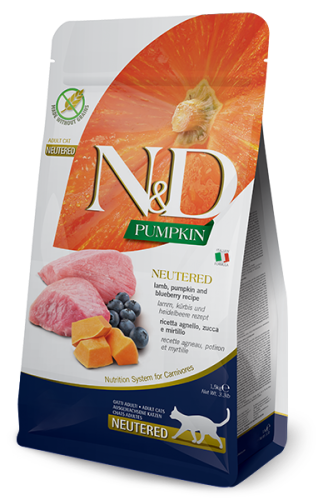 Farmina N&D Cat Food Pumpkin Neutered Adult Lamb 3.3lb