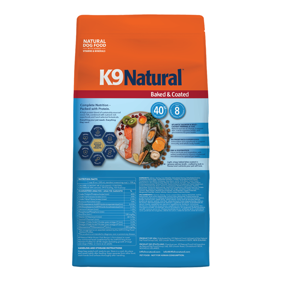 K9 Natural Baked & Coated Wild Ocean Fish Recipe for Dogs 16lb