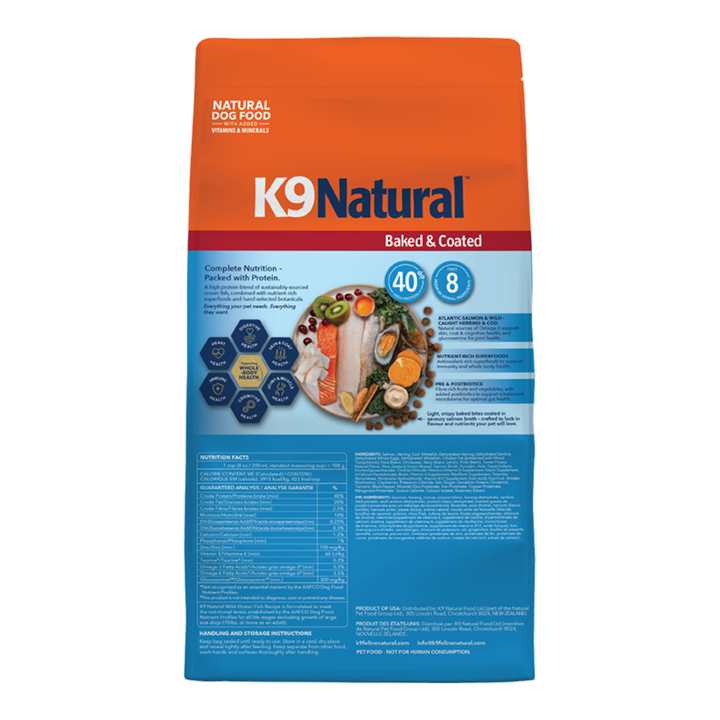 K9 Natural Baked & Coated Wild Ocean Fish Recipe for Dogs 16lb