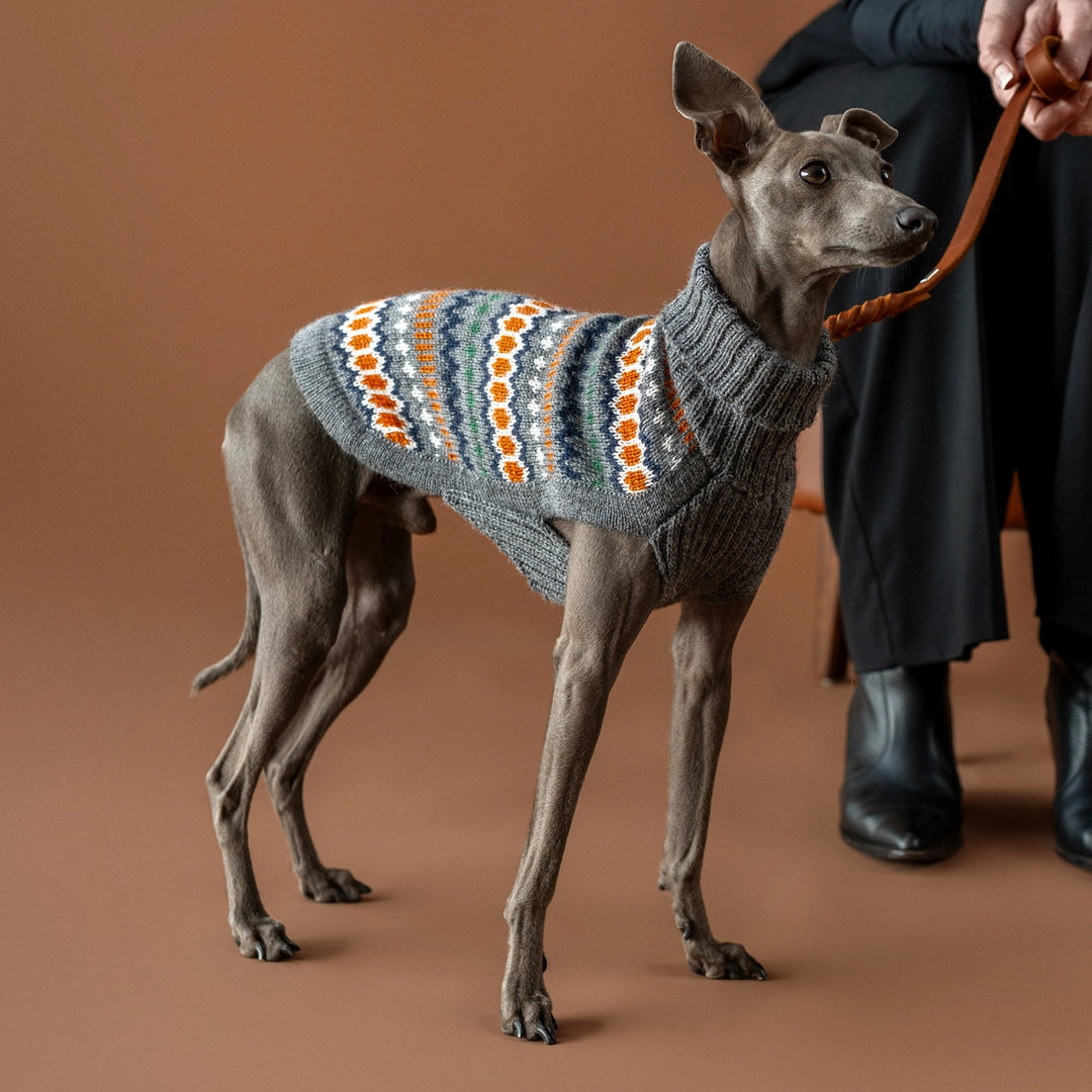 Alqo Wasi Grey Hexagon Alpaca Blend Sweater
