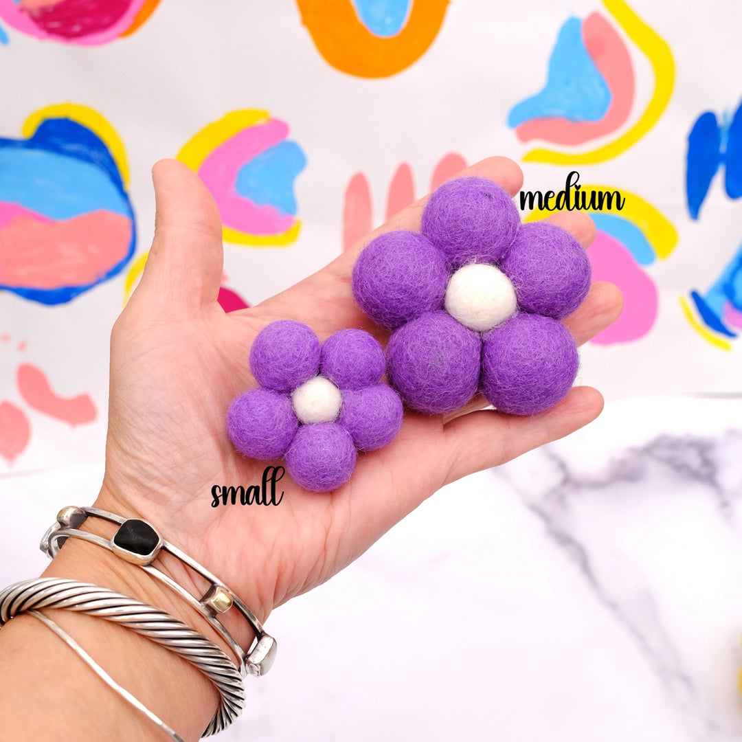 Purple - Bubble Flower Attachment for Collar Medium