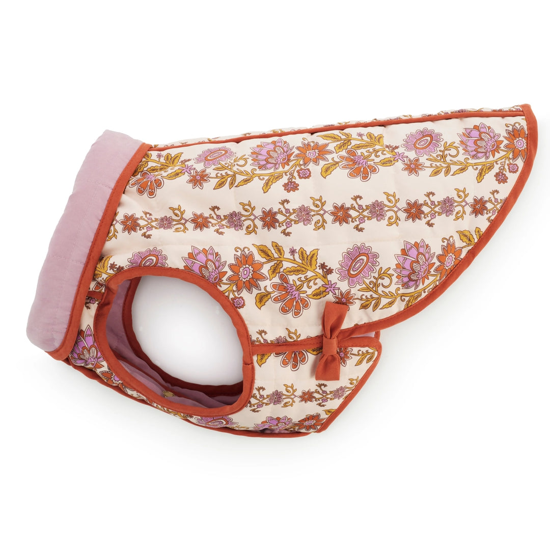 The Foggy Dog Blockprint Floral Reversible Dog jacket
