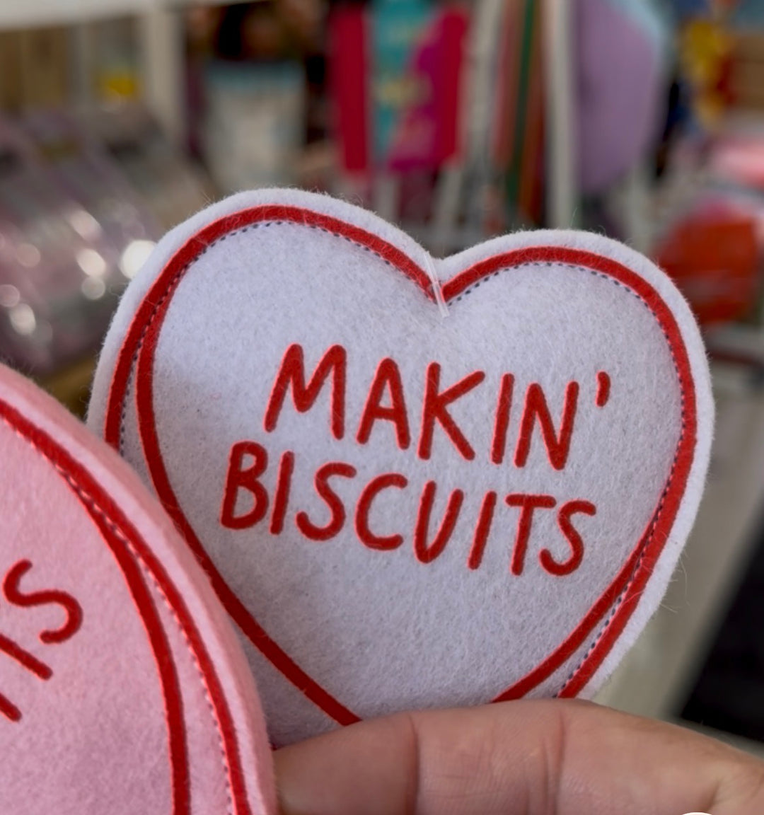 Catnip 'Makin' Biscuits' Valentine Felt Candy Heart Cat Toy Purple