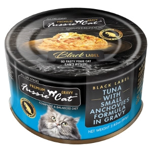 Fussie Cat Premium Tuna with Small Anchovies in Gravy Canned Wet Cat Food 2.82oz