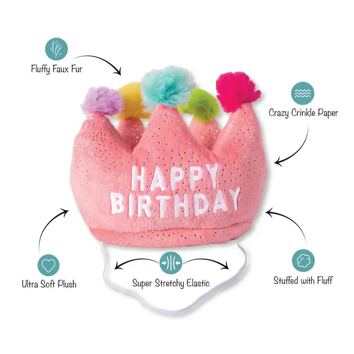 If The Crown Fits Birthday Squeakerless Plush Dog Toy