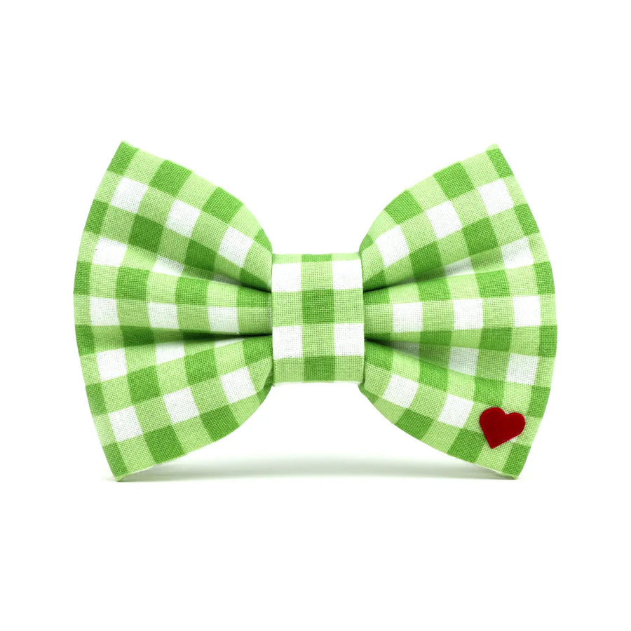Green Check Bow Tie for Collar