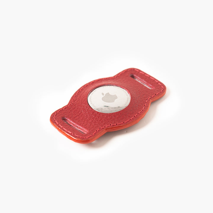 Ramona For You Handmade Leather Air Tag Holder Mars Red