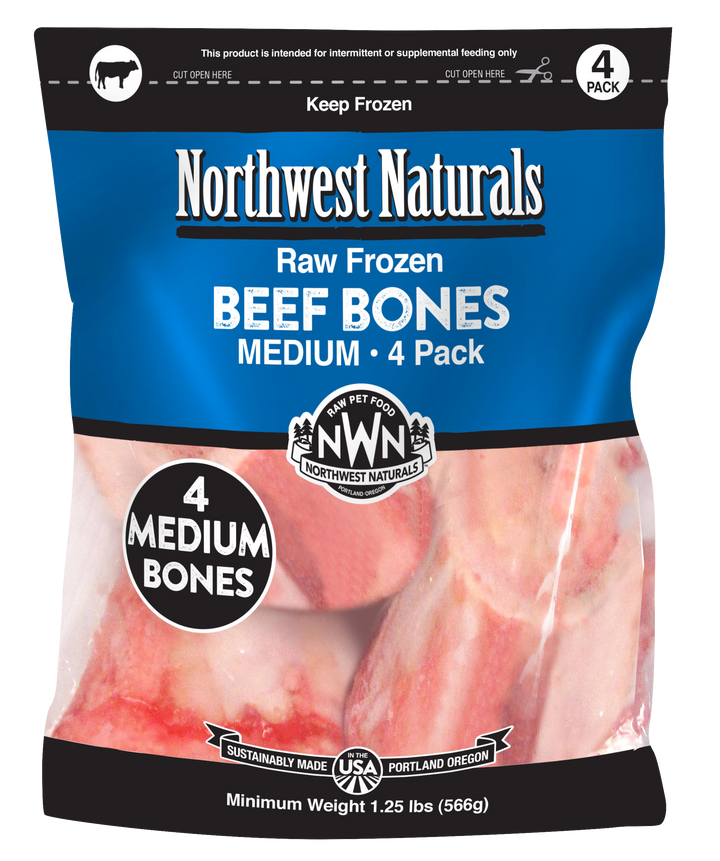Northwest Naturals Frozen Beef Bones for Dogs Medium 3-5" 4 count