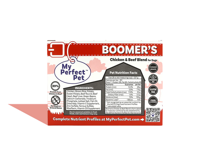 My Perfect Pet Dog Frozen Grain Free Boomer's Chicken & Beef 4lb